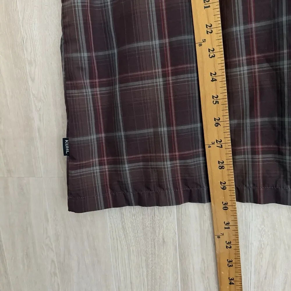 Kuhl Shirt Mens Large Plaid Brown Eluxur Button Up Short Sleeve Outdoor Hiking - Picture 11 of 13